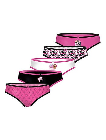 Lot de 5 culottes bébé fille en coton Barbie