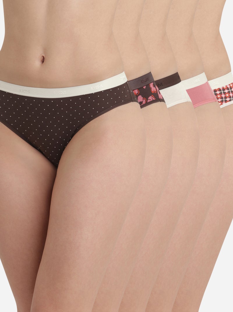 Lot de 5 culottes coton My Daily Confort Marron chocolat - Kiabi