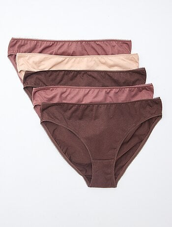 Lot de 5 culottes coton uni
