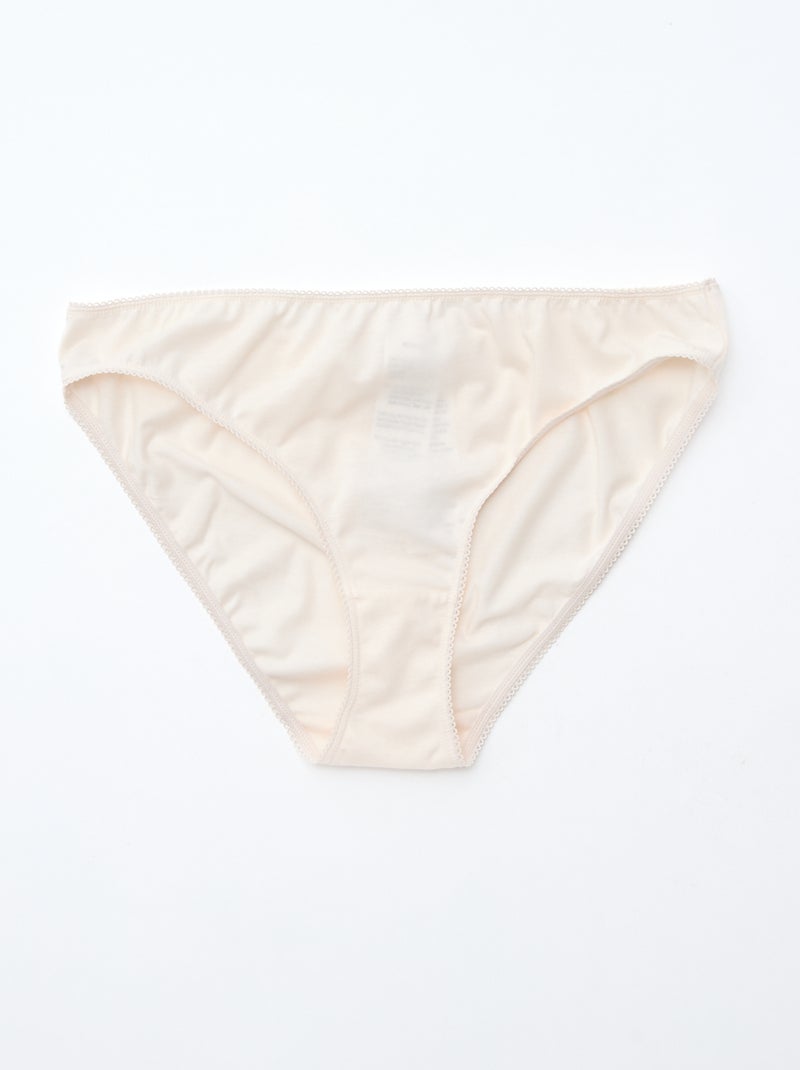 Lot de 5 culottes coton uni Rose - Kiabi