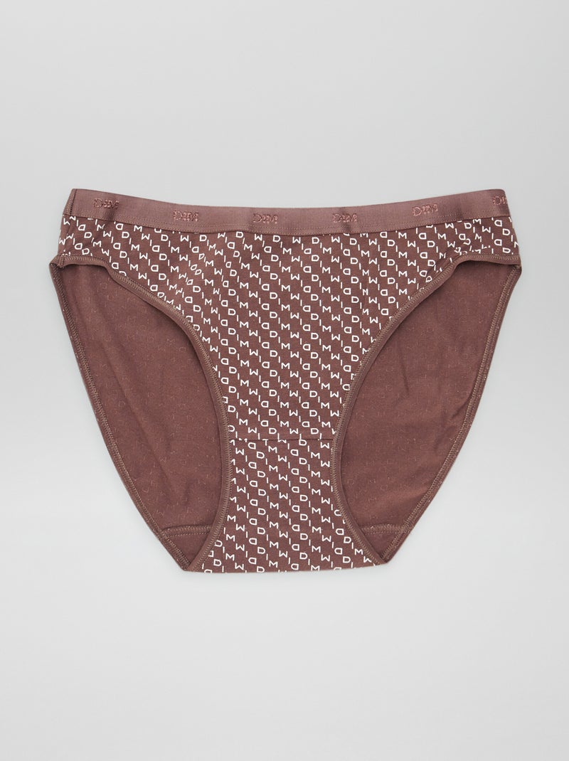 Lot de 5 culottes 'DIM' en coton stretch Marron - Kiabi