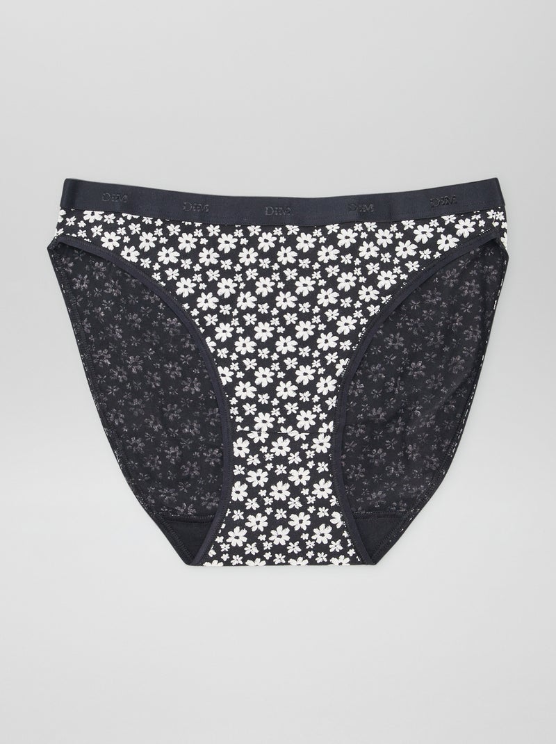 Lot de 5 culottes 'DIM' en coton stretch Noir - Kiabi
