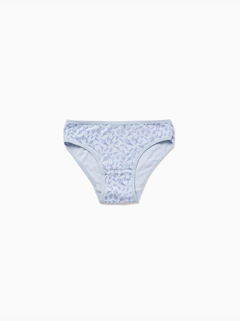 Lot de 5 culottes en coton à imprimés floraux Bleu Jaune - Kiabi