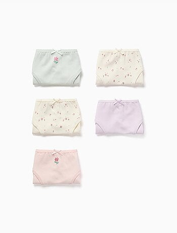 Lot de 5 culottes en coton avec fleurs