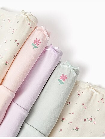 Lot de 5 culottes en coton avec fleurs