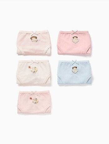 Lot de 5 culottes en coton avec imprimés Jessie