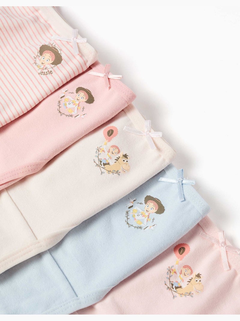Lot de 5 culottes en coton avec imprimés jessie Rose/Blanc - Kiabi