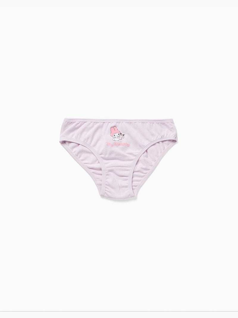 Lot de 5 culottes en coton avec imprimés Kuromi Gris Rose - Kiabi