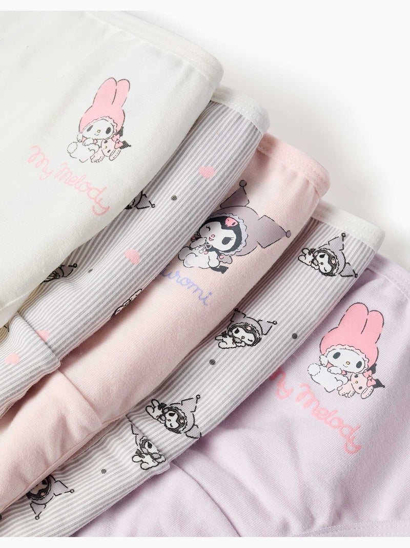 Lot de 5 culottes en coton avec imprimés Kuromi Gris Rose - Kiabi