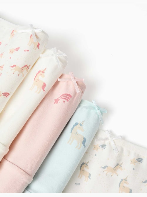 Lot de 5 culottes en coton avec imprimés licornes - Kiabi Lot de 5 culottes en coton avec imprimés licornes - Kiabi
