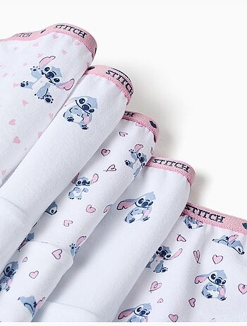 Lot de 5 culottes en coton avec imprimés Stitch