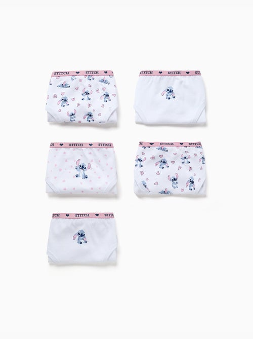 Lot de 5 culottes en coton avec imprimés Stitch - Kiabi