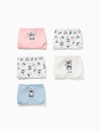 Lot de 5 culottes en coton avec imprimés Stitch