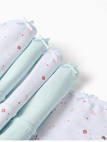 Lot de 5 culottes en coton unies/à fleurs