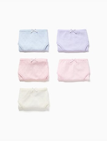 Lot de 5 culottes en coton unies/jacquard