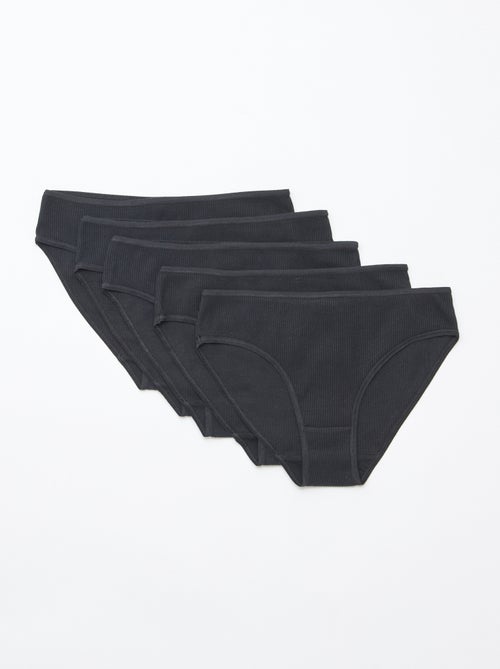 Lot de 5 culottes en maille côtelée - Kiabi