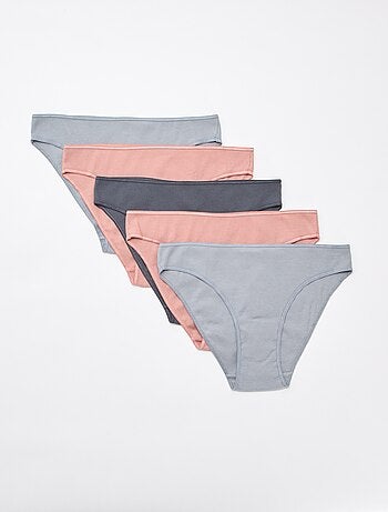 Lot de 5 culottes en maille côtelée