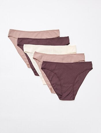 Lot de 5 culottes en maille côtelée