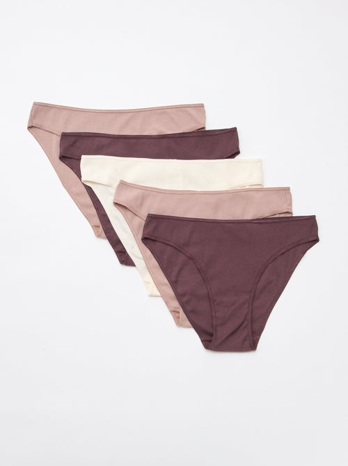 Lot de 5 culottes en maille côtelée - Kiabi Lot de 5 culottes en maille côtelée - Kiabi