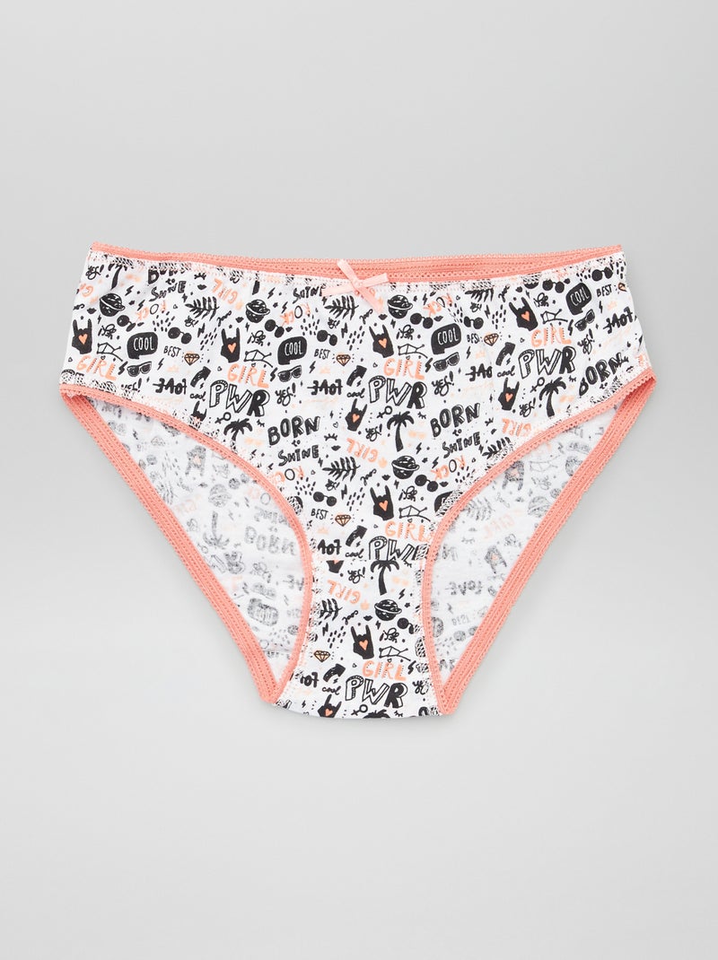 Lot de 5 culottes en maille jersey Corail - Kiabi