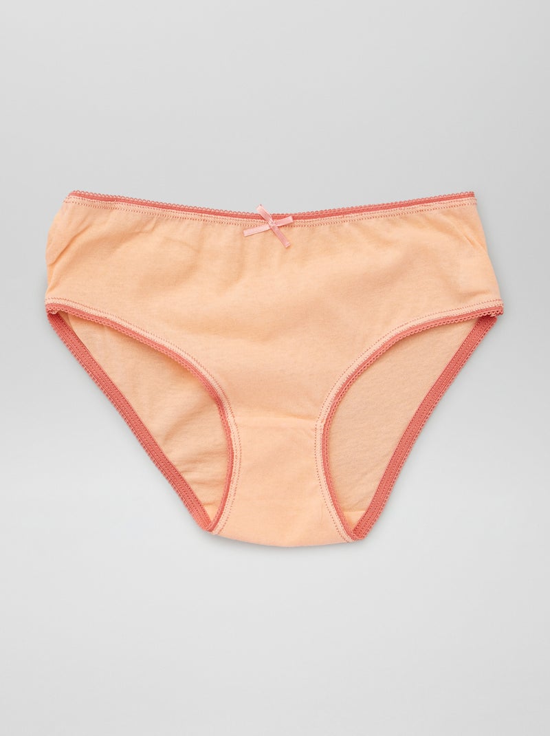 Lot de 5 culottes en maille jersey Corail - Kiabi