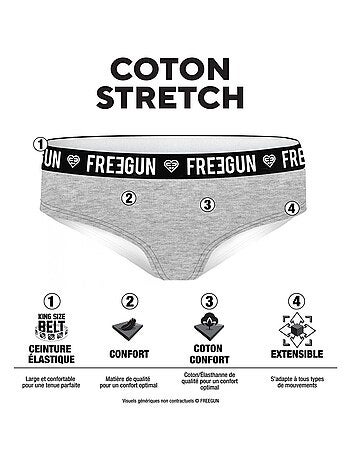 Lot de 5 culottes femme en coton Ethnik Freegun