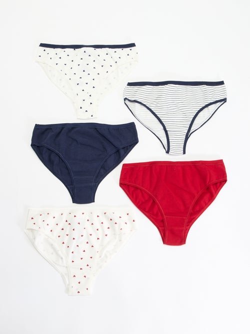 Lot de 5 culottes imprimées - Kiabi
