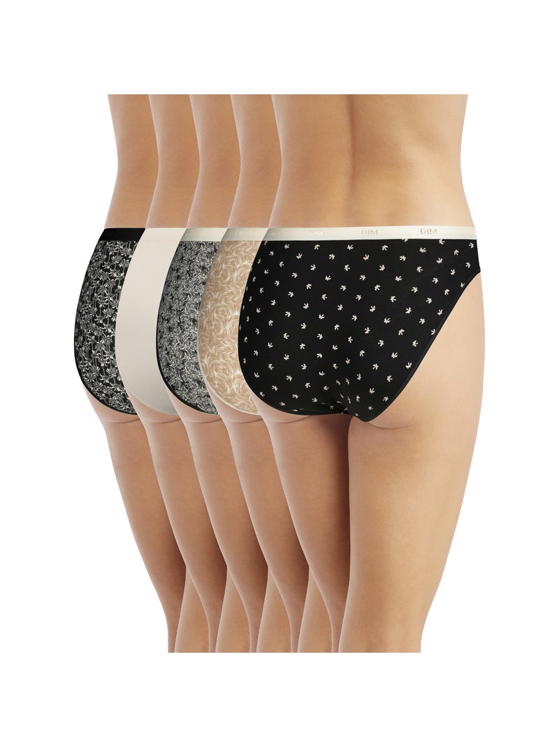 Lot de 5 Culottes Les Pockets Coton Noir - Kiabi