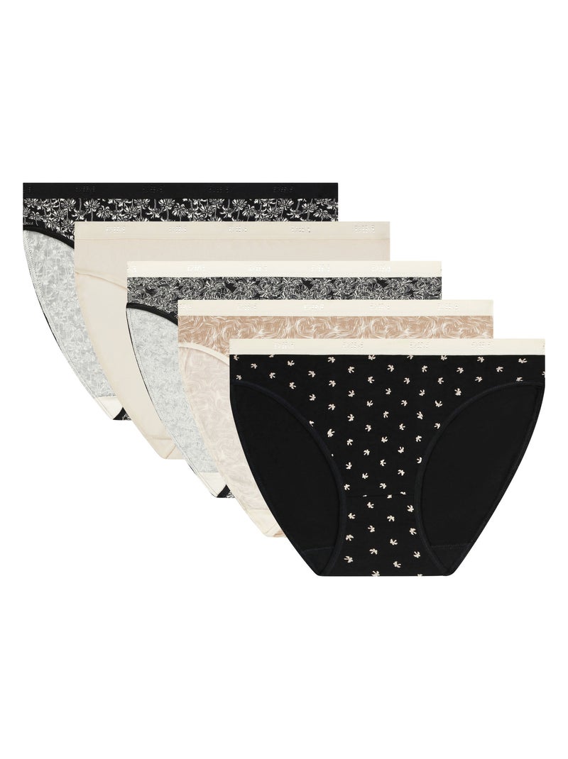 Lot de 5 Culottes Les Pockets Coton Noir - Kiabi