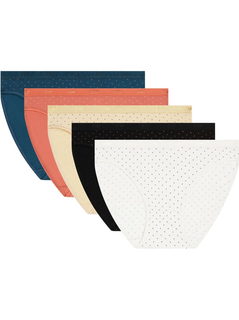 Lot de 5 Culottes Les Pockets Coton Rose saumon - Kiabi
