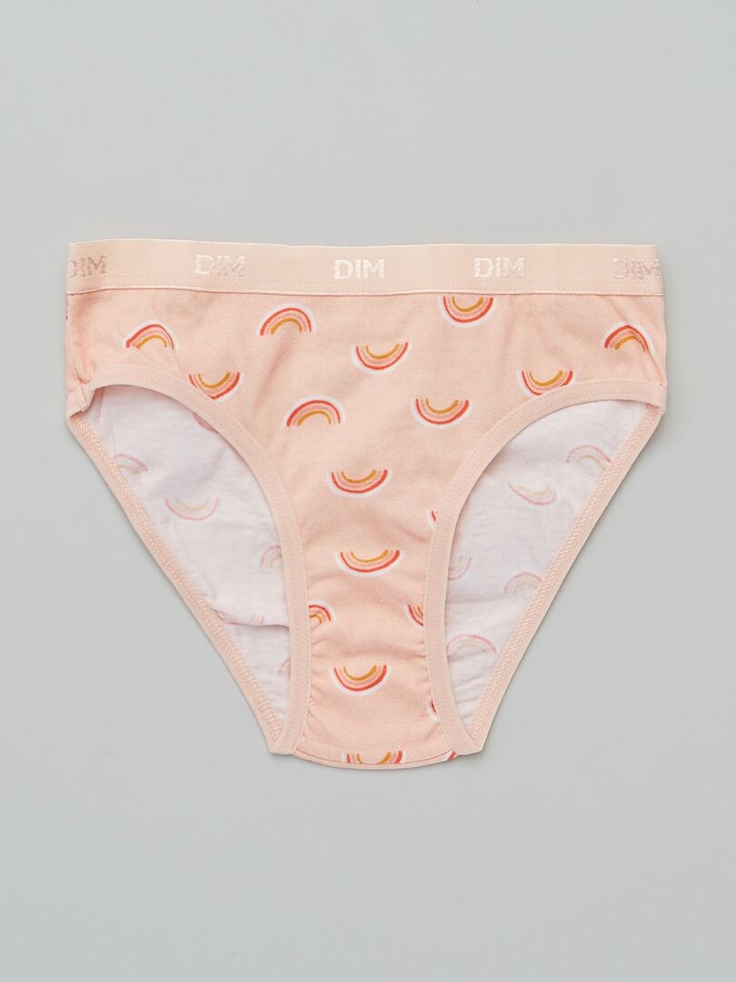 DIM Damen Slip 5er-Pack „Les Pockets“ – Baumwolle Mit Elasthan, Weicher Bund, Bunte Muster, Bequemer Alltagsslip