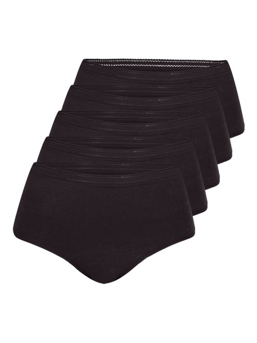 Lot de 5 culottes menstruelles taille haute femme Athena - Kiabi