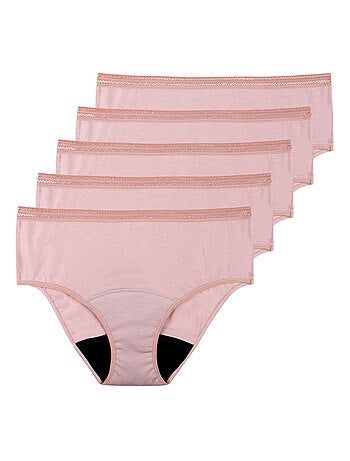 Lot de 5 culottes menstruelles taille haute femme Athena