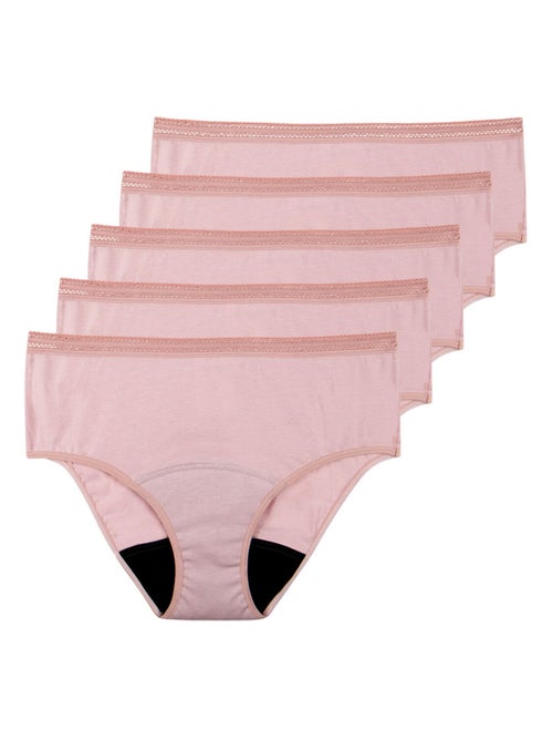 Lot de 5 culottes menstruelles taille haute femme Athena - Kiabi