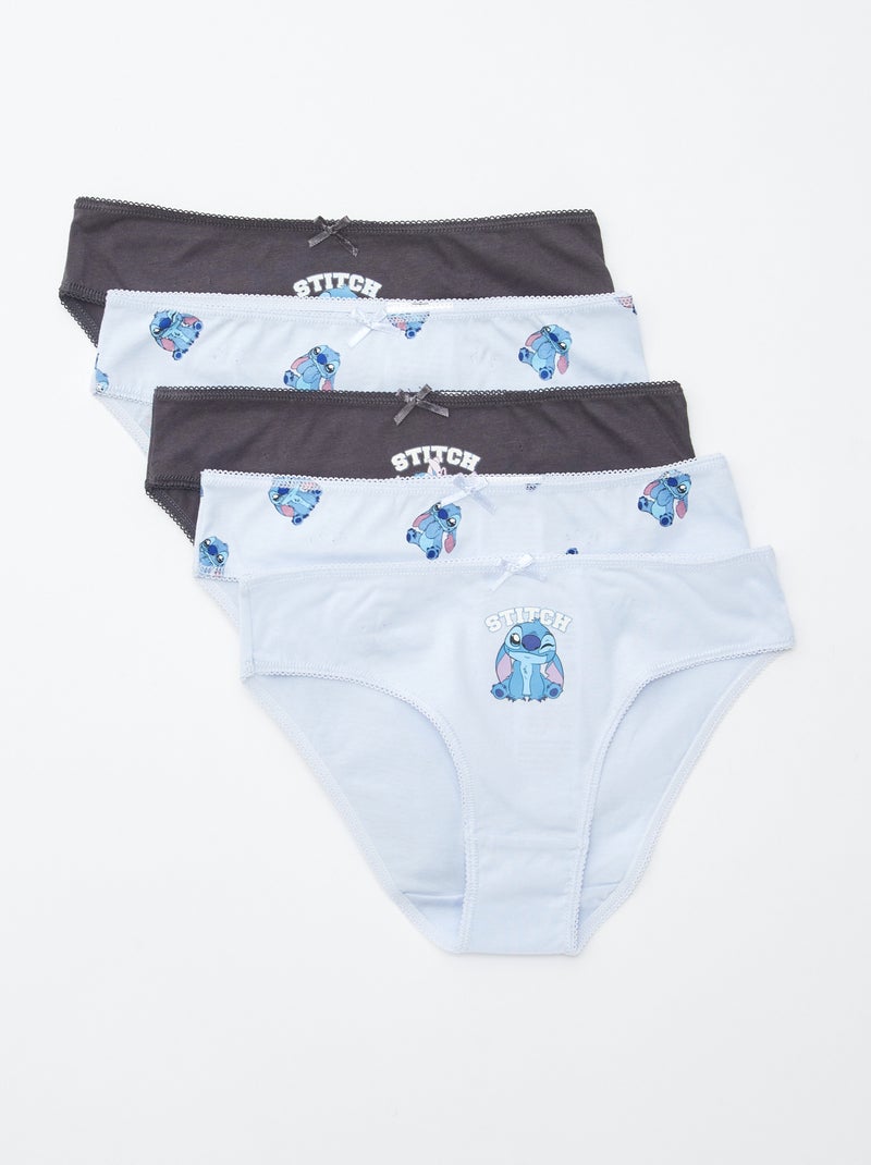 Lot de 5 culottes 'Stitch' Bleu - Kiabi
