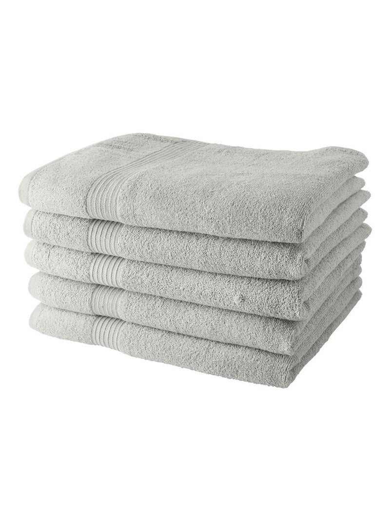 Lot de 5 Draps de Bain coton uni ESSENTIAL Blanc - Kiabi