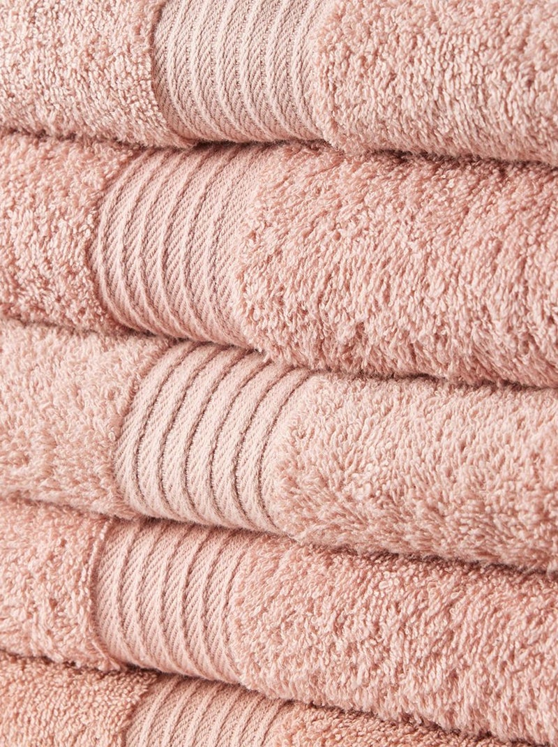 Lot de 5 Draps de Bain coton uni ESSENTIAL Rose - Kiabi