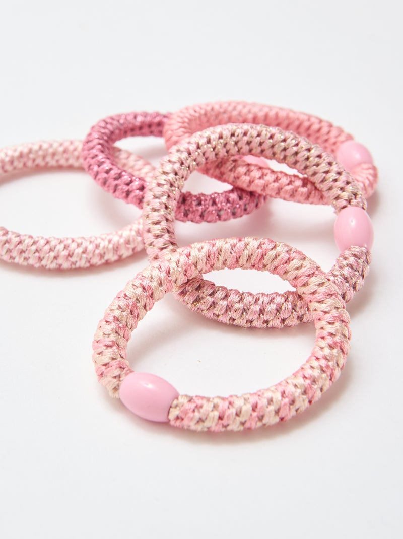 Lot de 5 élastiques colorés Rose - Kiabi