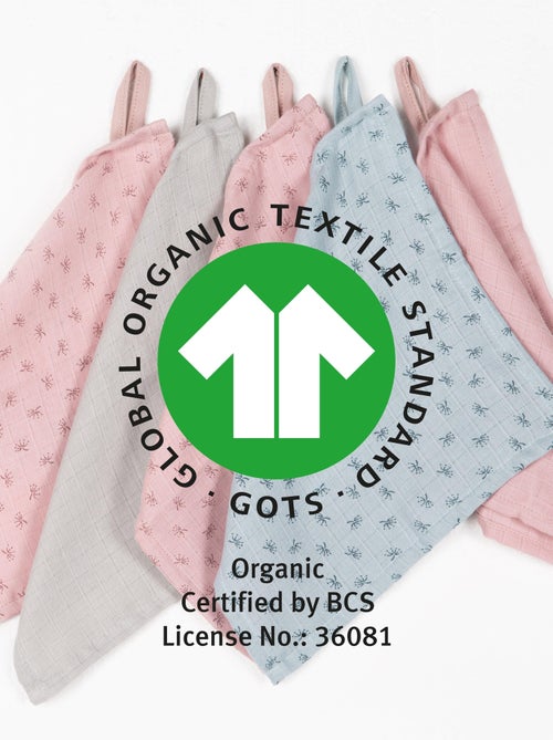 Lot de 5 Gants de Toilette "Lil Planet" - Coton Bio Oekotex - 'ROBA' - Kiabi