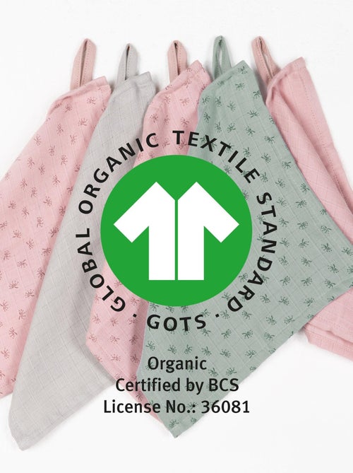 Lot de 5 Gants de Toilette "Lil Planet" - Coton Bio Oekotex - 'ROBA' - Kiabi