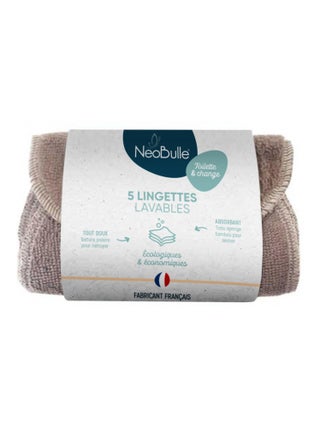 Lot de 5 lingettes lavables