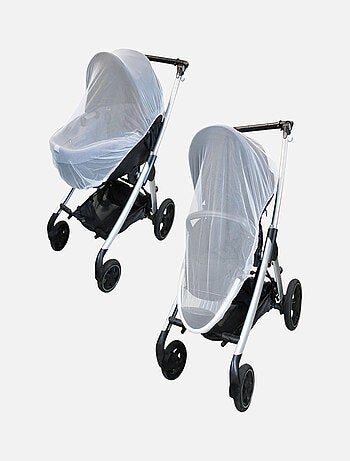 Lot de 5 moustiquaires universelles pour poussette - Blanc
