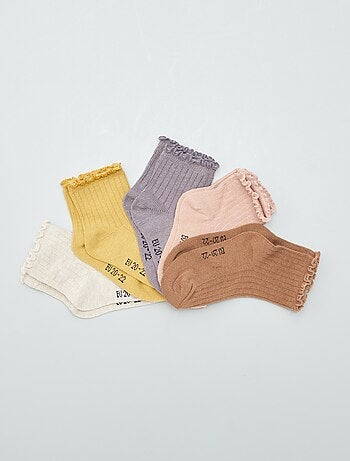 Lot de 5 paires chaussettes avec volants