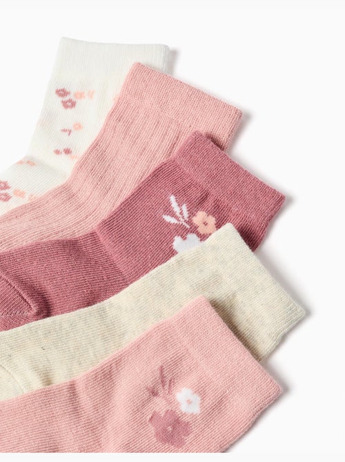 Lot de 5 paires de chaussettes à fleurs - Kiabi