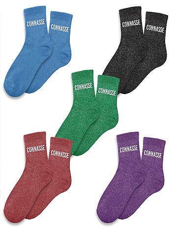 Lot de 5 paires de chaussettes à paillettes Connasse