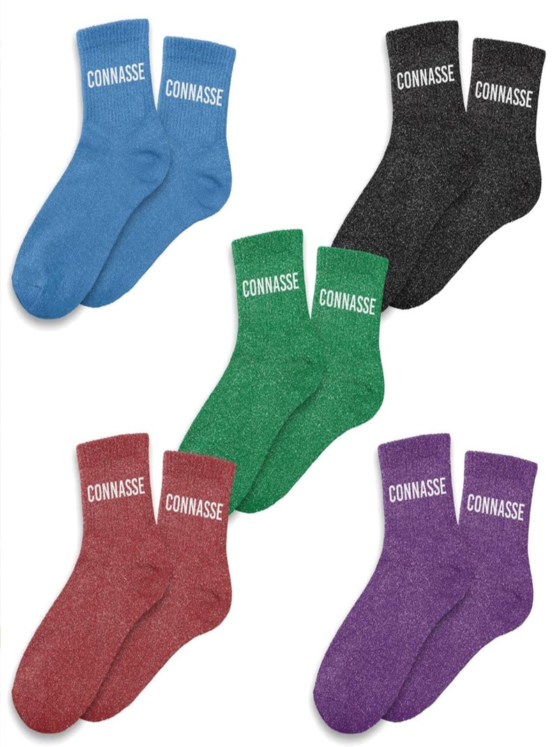Lot de 5 paires de chaussettes à paillettes Connasse Multicolore - Kiabi