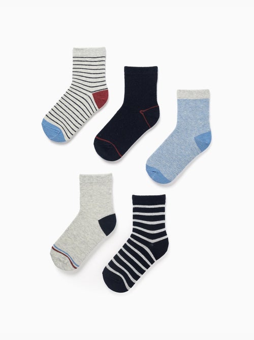 Lot de 5 paires de chaussettes à rayures - Kiabi