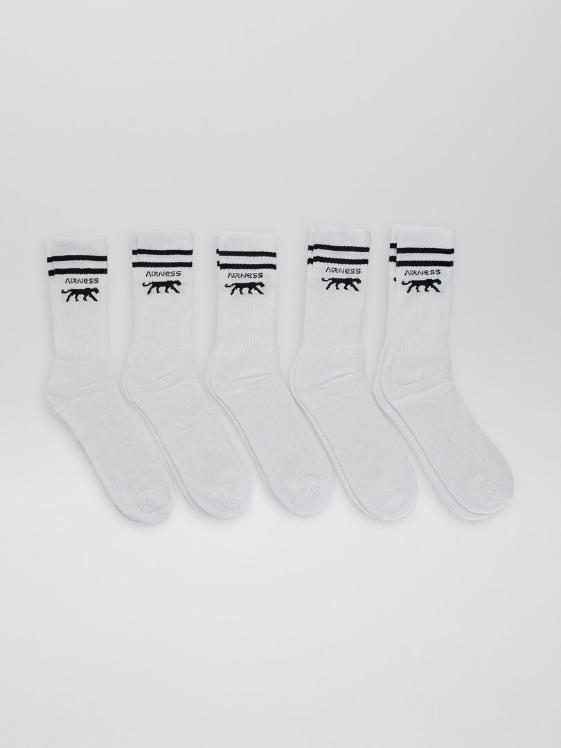 Lot de 5 paires de chaussettes 'Airness' Blanc - Kiabi