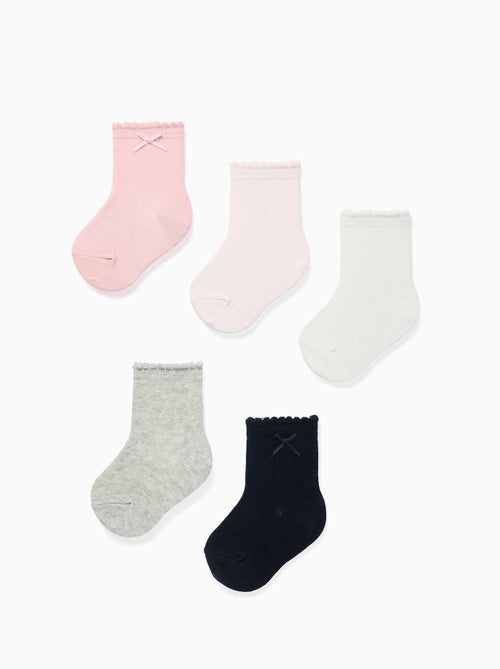 Lot de 5 paires de chaussettes avec tiges ondulées - Kiabi