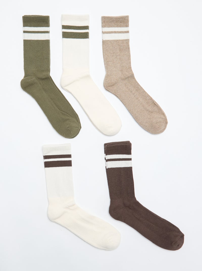 Lot de 5 paires de chaussettes Beige - Kiabi